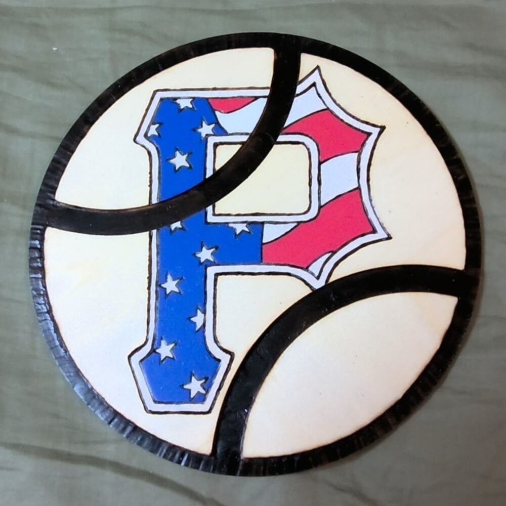 Handcrafted Pittsburgh Pirates Stars/Stripes Logo Wood Baseball Plaque MLB